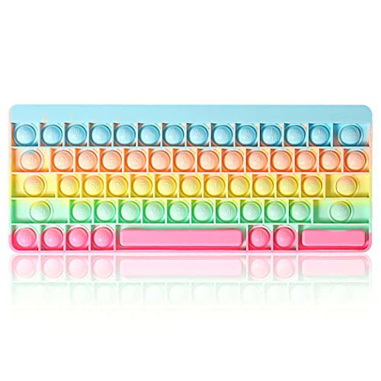 GetUSCart- yisi Keyboard Fidget Toy Keyboard Pop Push Bubble Popper  ,Popitsfidgets Keyboard Toy Figetget Sensory for Autism ADHD ADD to Relieve  Stress.