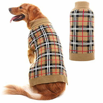 Picture of PUPTECK Classic Plaid Style Dog Sweater - Puppy Festive Winter Cloth