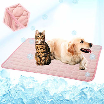 Picture of MeiLiMiYu Washable Dog Cooling Mat Ice Silk Pet Self Cooling Pad Blanket