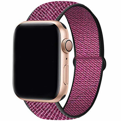 Picture of YC YANCH Sport Loop Compatible with Apple Watch Band 38mm/ 40mm, Breathable Soft Wristband Strap Replacement Compatible for iWatch Series 1/2/3/4/5/6/SE (38mm/40mm, Pink Blast/True Berry)