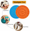 Picture of 2020 New Version Dog Lick Pad, Orange Slow Feeder Lick Mat for Dogs, Dog Peanut Butter Lick Pad, Durable Silicone with Strong Suction Licking Mat for Pet Bathing, Grooming, and Dog Training 2 Pack