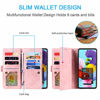Picture of UEEBAI Wallet Case for Samsung Galaxy S21 Ultra 5G, Retro 9 Card Holder Slots Zipper Pocket PU Leather Handbag Cover Magnetic Closure Kickstand with Wrist Strap TPU Shockproof Flip Case - Rose Gold