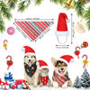 Picture of Dog Santa Hat and Bandana 2 Pieces Adjustable Christmas Pet Hat and 4 Pieces Pet Triangle Bandana Scarf Pet Kerchief Bib Christmas Patterns Accessories for Small Medium Large Dog (Santa and Socks)