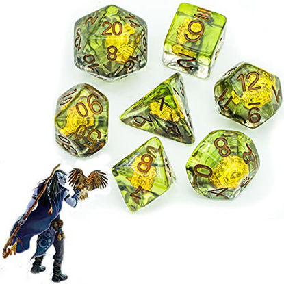 Druid UDIXI 7PCS Polyhedral DND Dice Set Characterss Weapons Design for Role Playing Dice Games as Dungeons and Dragons RPG MTG Table Games