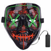 Picture of ZOY Scary LED Mask Halloween Costume Light up Mask Cosplay EL Wire Mask Glowing mask (Green and red)
