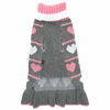 Picture of Jecikelon Pet Dog Long Sweaters Dress Knitwear Turtleneck Pullover Warm Winter Puppy Sweater Long Dresses (Grey Heart, Medium)