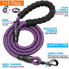 Picture of Ladoogo Reflective Dog Collar Padded with Soft Neoprene Breathable Adjustable Nylon Dog Collars for Small Medium Large Dogs (Collar+Leash S Neck 12"-16", Purple)