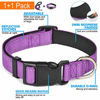 Picture of Ladoogo Reflective Dog Collar Padded with Soft Neoprene Breathable Adjustable Nylon Dog Collars for Small Medium Large Dogs (Collar+Leash S Neck 12"-16", Purple)