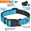 Picture of Ladoogo Reflective Dog Collar Padded with Soft Neoprene Breathable Adjustable Nylon Dog Collars for Small Medium Large Dogs (Collar+Leash S Neck 12"-16", Vivid Blue)