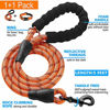 Picture of Ladoogo Reflective Dog Collar Padded with Soft Neoprene Breathable Adjustable Nylon Dog Collars for Small Medium Large Dogs (Collar+Leash L Neck 19"-23.5", Orange)