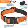 Picture of Ladoogo Reflective Dog Collar Padded with Soft Neoprene Breathable Adjustable Nylon Dog Collars for Small Medium Large Dogs (Collar+Leash L Neck 19"-23.5", Orange)