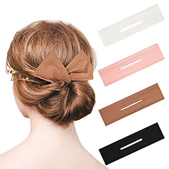 GetUSCart- 4 Pieces Deft Hair Bun Maker Doughnut Hair Bun Tool Magic Clip Hair Bun Maker French Hairstyle Twister Flexible Reusable Elastic Bands for Girl Women Hairstyle Tool (Black, White, Khaki, Pink) GetUSCart- 4 Pieces Deft Hair Bun Maker Doughnut Hair Bun Tool Magic Clip Hair Bun Maker French Hairstyle Twister Flexible Reusable Elastic Bands for Girl Women Hairstyle Tool (Black, White, Khaki, Pink)