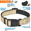 Picture of Ladoogo Reflective Dog Collar Padded with Soft Neoprene Breathable Adjustable Nylon Dog Collars for Small Medium Large Dogs (Collar+Leash S Neck 12"-16", Vanilla)