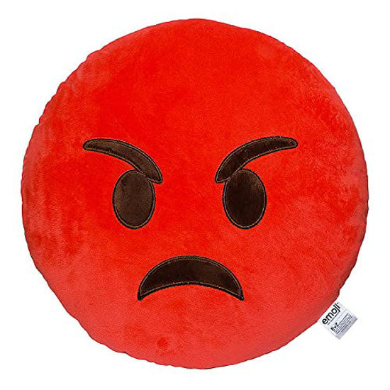 Emoji Face With Serious Face Plush Stuffed Pillow