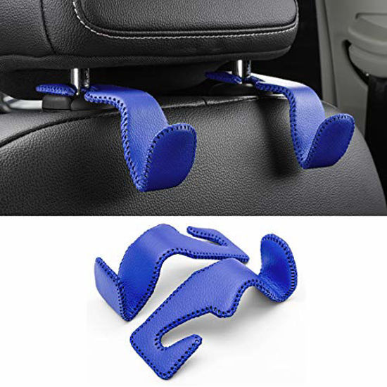 GetUSCart- LivTee Blue Superior Leather Car Seat Back Headrest Hooks, Car  Hook Hangers Interior Accessories for Purse Coats Umbrellas Grocery Bags  Handbag, 2-Pack