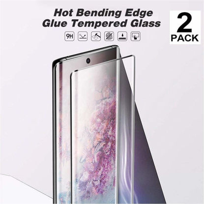Picture of 2-Pack HD Galaxy Note 10 Plus Screen Protector, Tempered Glass Film [Fingerprint ID Enabled] [3D Full Edge Covered] [9H Hardness] Case Friendly Glass Protector,for Samsung Galaxy Note 10 Plus