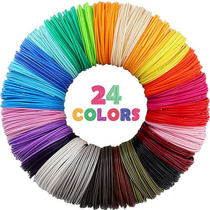 Picture of 24 Colors 1.75mm ABS 3D Pen Printer Filament Refill, Each Color 3.5m, Total 84m ABS Material, Support for MYNT3D / SCRIB3D 3D Printing Pen, Not Fit for 3Doodler Pen, Pack with 2 Finger Caps by MIKA3D