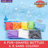 Picture of Made By Me Create Your Own Dinosaur Sand Art by Horizon Group USA, Includes 6 Dino-Themed Bottles with Caps, 8 Sand Colors, Glitter, Funnel & More, Multi