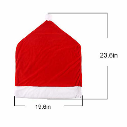 Picture of 1 Set of 2 PCS Red Hat Dining Chair SlipcoversChristmas Chair Back Covers Kitchen Chair Covers for Christmas Holiday Festival Decoration