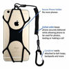 Picture of Rugged Phone Lanyard Holder with Coiled Strap Tether and Gated Carabiner for Hiking, Climbing, Skiing, Outdoors, School, Travel, Clip to Belt Loop, Clothing, Backpack, Compatible with Most Cell Phones