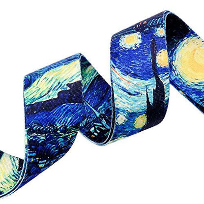 Picture of Van Gogh "Starry Night" Guitar Strap Includes Strap Button & 2 Strap Locks. Adjustable Guitar Shoulder Strap For Bass, Electric & Acoustic Guitar.Best Christmas Gift for Men Women Guitarist