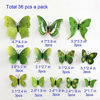 Picture of 36pcs 3D Colorful Butterfly Wall Stickers DIY Art Decor Crafts for Party Nursery Classroom Offices Kids Girl Boy Baby Bedroom Bathroom Living Room Magnets and Glue Sticker Set (GREEN-single wing)