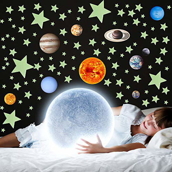 Glow In The Dark Stars & Planets – 110PCS Wall Decals, Solar System Nursery Decor, Birthday Gift - View #2
