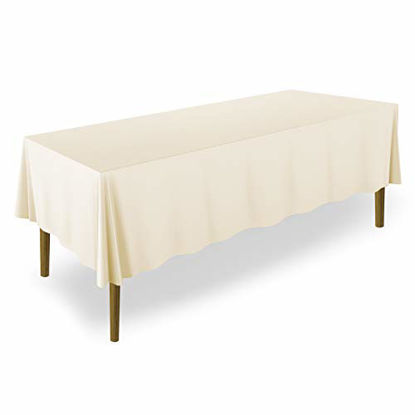 Picture of Lann's Linens - 70" x 120" Premium Tablecloth for Wedding / Banquet / Restaurant - Rectangular Polyester Fabric Table Cloth - Ivory