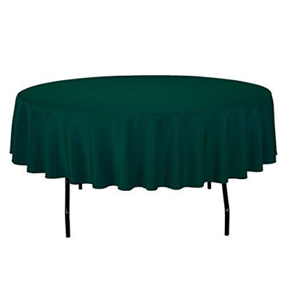 Picture of Gee Di Moda Tablecloth - 90" Inch Round Tablecloths for Circular Table Cover in Hunter Green Washable Polyester - Great for Buffet Table, Parties, Holiday Dinner & More