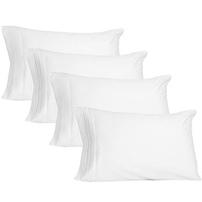 Picture of YIYEA Premium 1800 Thread Count Ultra-Soft Microfiber Pillowcase Set - Double Brushed - Wrinkle Resistant (Standard Pillowcase Set of 4)