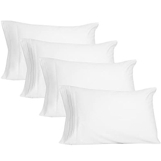 Picture of YIYEA Premium 1800 Thread Count Ultra-Soft Microfiber Pillowcase Set - Double Brushed - Wrinkle Resistant (Standard Pillowcase Set of 4)