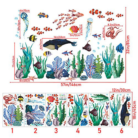 GetUSCart- RW-1029 3D Removable Ocean Animals Wall Decals Under The Sea Animals Wall Stickers Fish Whale Seaweed Coral Decals DIY Marine Animals Sea View Wall Art Decor for Kids Baby Bedroom Living GetUSCart- RW-1029 3D Removable Ocean Animals Wall Decals Under The Sea Animals Wall Stickers Fish Whale Seaweed Coral Decals DIY Marine Animals Sea View Wall Art Decor for Kids Baby Bedroom Living