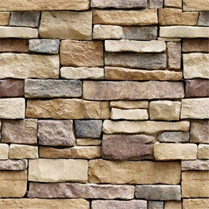 Picture of Yancorp Stone Wallpaper Rock Self-Adhesive Peel and Stick Backsplash Wall Panel Removable Home Decoration (18"x197")