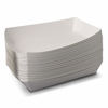 Picture of Shallow White Paper Food Tray SBS Paperboard with Grease-Resistant Barriers Microwavable - Size of 6-7/8 in x 4-5/8 in x 1-1/8 in by MT Products ( 50 Pieces)