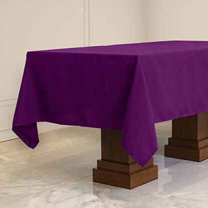 Picture of Kadut Rectangle Tablecloth (60 x 126 Inch) Purple Rectangular Table Cloth for 8 Foot Table | Heavy Duty Washable Table Cloth for Dinner, Parties, Weddings, | Wrinkle-Resistant Dining Table Cover