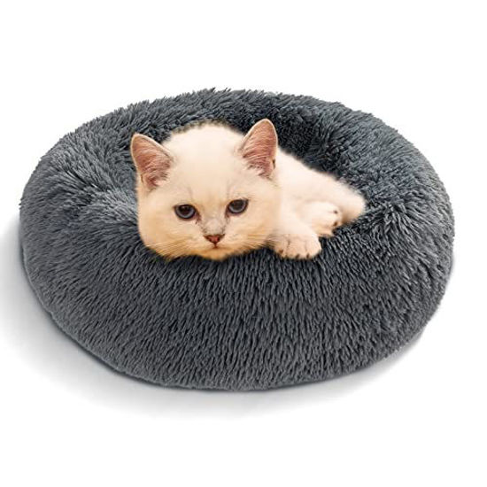 Fluffy Plush Donut Animal Bed for Small Medium Large Dogs & Cats Momopal Calming Dog Bed and Cat Bed Removable and Washable Pet Bed 