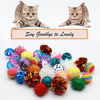 Picture of LASOCUHOO Cat Toys Balls, Kitten Ball Toys Assortments, Including Rainbow Ball, Crinkle Ball, Sparkle Ball, Bell Balls, Sisal Ball, Linen Ball for Cats and Kitten 30 PCS
