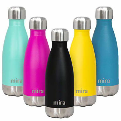 Picture of MIRA 12 oz Stainless Steel Vacuum Insulated Water Bottle - Double Walled Cola Shape Thermos - 24 Hours Cold, 12 Hours Hot - Reusable Metal Water Bottle - Kids Leak-Proof Sports Flask - Matte Black