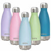 Picture of MIRA 12 oz Stainless Steel Vacuum Insulated Water Bottle - Double Walled Cola Shape Thermos - 24 Hours Cold, 12 Hours Hot - Reusable Metal Water Bottle - Kids Leak-Proof Sports Flask - Pearl Blue