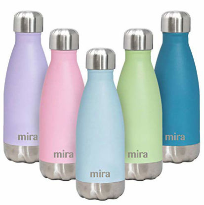 Picture of MIRA 12 oz Stainless Steel Vacuum Insulated Water Bottle - Double Walled Cola Shape Thermos - 24 Hours Cold, 12 Hours Hot - Reusable Metal Water Bottle - Kids Leak-Proof Sports Flask - Pearl Blue