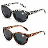 Picture of 2 Pairs Women Bifocal Reading Sunglasses Reader Glasses Cateye Vintage Jackie Oval (1 Grey Leopard 1 Brown Leopard, 1.00)