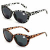 Picture of 2 Pairs Women Bifocal Reading Sunglasses Reader Glasses Cateye Vintage Jackie Oval (1 Grey Leopard 1 Brown Leopard, 1.25)