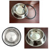 Picture of 2 Stainless Steel Dog Bowls, Dog Feeding Bowls, Dog Plate Bowls with Non-Slip Rubber Bases, Medium and Large Pet Feeder Bowls and Water Bowls (L-33.8oz)