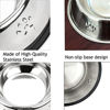 Picture of 2 Stainless Steel Dog Bowls, Dog Feeding Bowls, Dog Plate Bowls with Non-Slip Rubber Bases, Medium and Large Pet Feeder Bowls and Water Bowls (L-33.8oz)