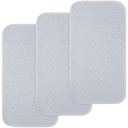 Picture of BlueSnail Ultra Soft and Absorbt Bamboo Quilted Waterproof Changing Pad Liner 3pk (Blue)
