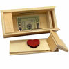Picture of Puzzle Box Enigma Heart Secret - Money and Gift Card Holder in a Wooden Magic Trick Lock with Hidden Compartment Piggy Bank Brain Teaser Game