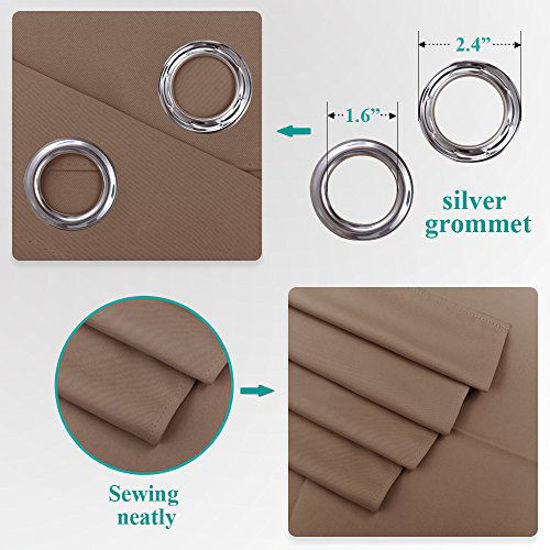 Picture of NICETOWN Blackout Curtains 63 inches Length - (Cappuccino Color) Thermal Insulated Room Darkening Drape for Villa/Apartment/Rental Room, 52 inches Wide by 63 inches Long, 1 Piece