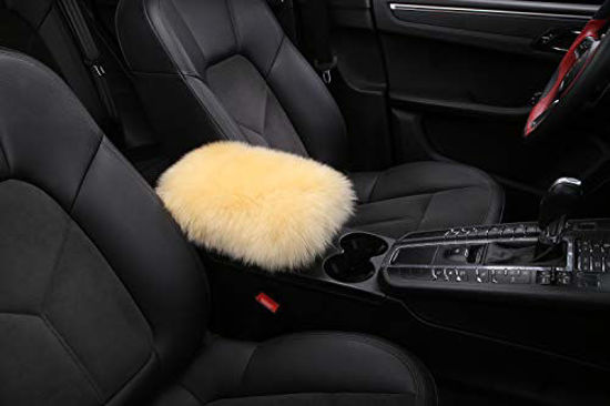 Sheepskin Armrest Console Cover Pad – Comfortable Cushion For Car Center Console