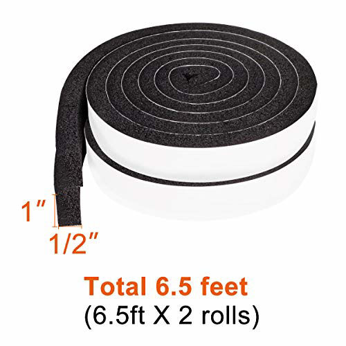 GetUSCart MAGZO Adhesive Weatherstrip, 1 Inch Wide X 1/2 Inch Thick