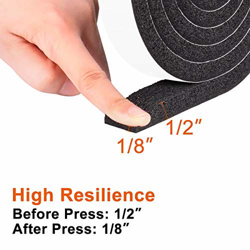 GetUSCart MAGZO Adhesive Weatherstrip, 1 Inch Wide X 1/2 Inch Thick